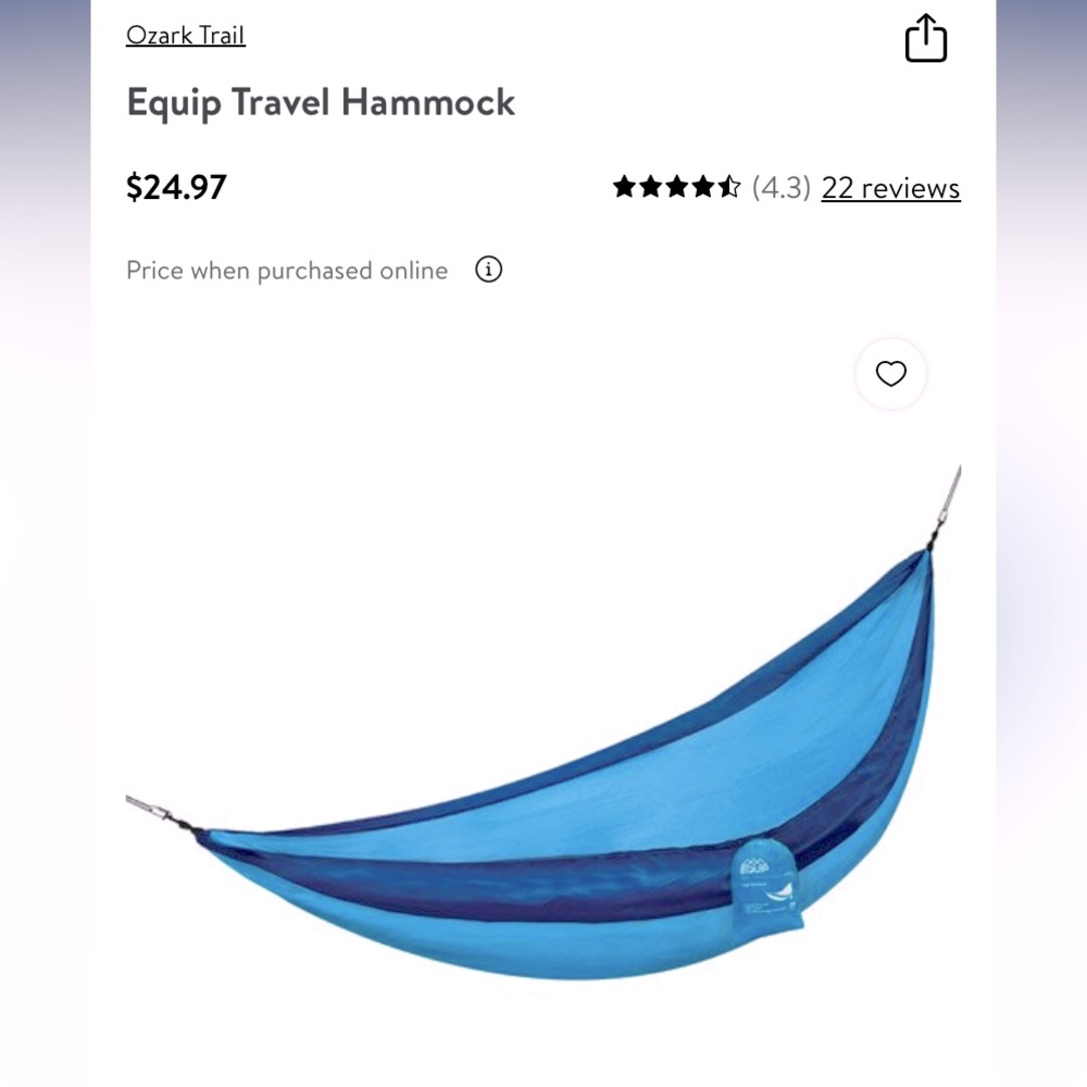 Equip nylon hammock
